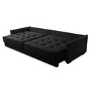 Ver imagem 3 de Sofá sem Caixa Retrátil Reclinável 2,50m Catarina Veludo Preto Rover & Beato