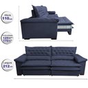 Ver imagem 2 de Sofá Retrátil e Reclinável 2,12m Molas Ensacadas Cama inBox Alemanha de Viscoelástico Velusoft