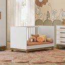 Ver mais imagens de Quarto para Bebê Completo com Guarda-Roupa, Berço e Cômoda Slim Branco/Acetinado