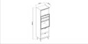 Ver imagem 3 de Torre Quente 70cm para Forno com 2 Prateleiras Cozinha Mdf Cor:branco com Ébano