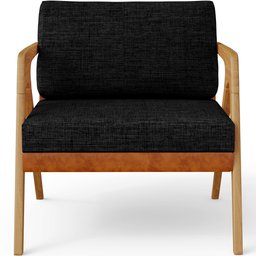 Kit 04 Poltronas Decorativas Sala Estar Pietra L02 Couríssimo Camel Linho Chumbo - Lyam Decor - 6