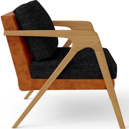 Kit 04 Poltronas Decorativas Sala Estar Pietra L02 Couríssimo Camel Linho Chumbo - Lyam Decor - 7