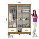 Ver imagem 4 de Guarda Roupa Solteiro 5 Portas 2 Gavetas Chale Briz Bege/Nature/Off White