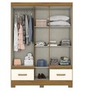 Ver imagem 2 de Guarda Roupa Solteiro 5 Portas 2 Gavetas Chale Briz Bege/Nature/Off White