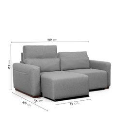 Sofá Essence Retrátil 2 Lugares 180cm CabeCasa MadeiraMadeira - 3