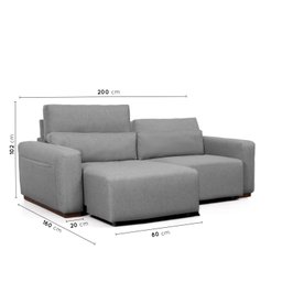 Sofá Essence Retrátil 3 Lugares 200cm CabeCasa MadeiraMadeira - 3