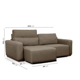 Sofá Essence Retrátil 3 Lugares 200cm CabeCasa MadeiraMadeira - 3