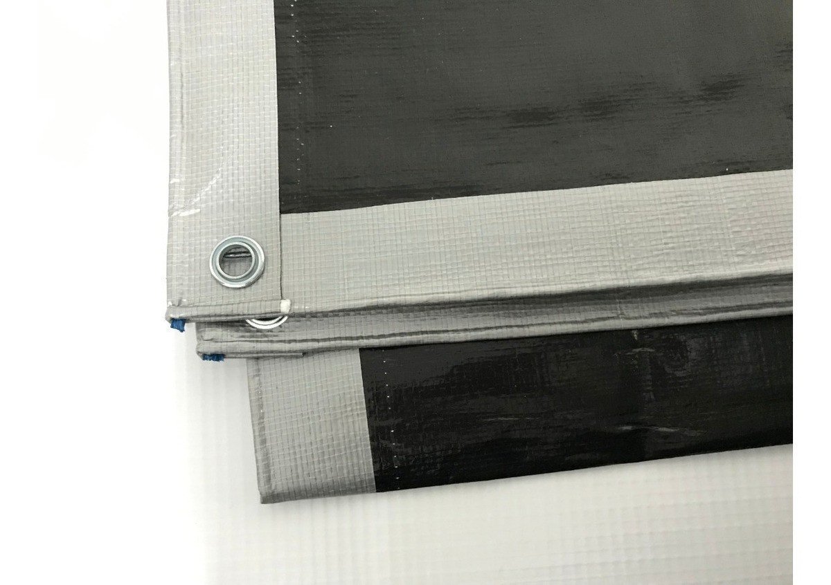 Lona Blackout Cinza Preta 300 Micras Impermeável 8x7,5 - 4