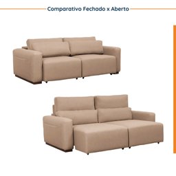 Sofá Essence Retrátil 3 Lugares 200cm Tecido Pet Friendly CabeCasa MadeiraMadeira - 7