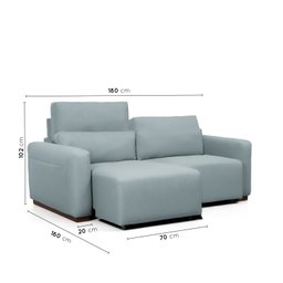 Sofá Essence Retrátil 2 Lugares 180cm Tecido Pet Friendly CabeCasa MadeiraMadeira - 3
