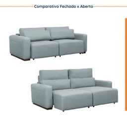 Sofá Essence Retrátil 3 Lugares 200cm Tecido Pet Friendly CabeCasa MadeiraMadeira - 7