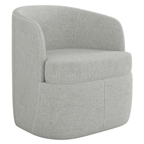 Poltrona Giratória Decorativa para Sala Dandara K04 Linho Cinza - Mpozenato