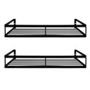 Ver imagem 2 de Dois Suportes de Parede para Banheiro e Cozinha Prateleira Porta Shampoo Preto