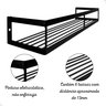 Dois Suportes de Parede para Banheiro e Cozinha Prateleira Porta Shampoo Preto - 6
