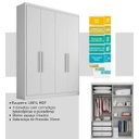 Ver imagem 5 de Roupeiro Solteiro Moderni Plus 4 Portas 3 Gavetas Branco - Novo Horizonte
