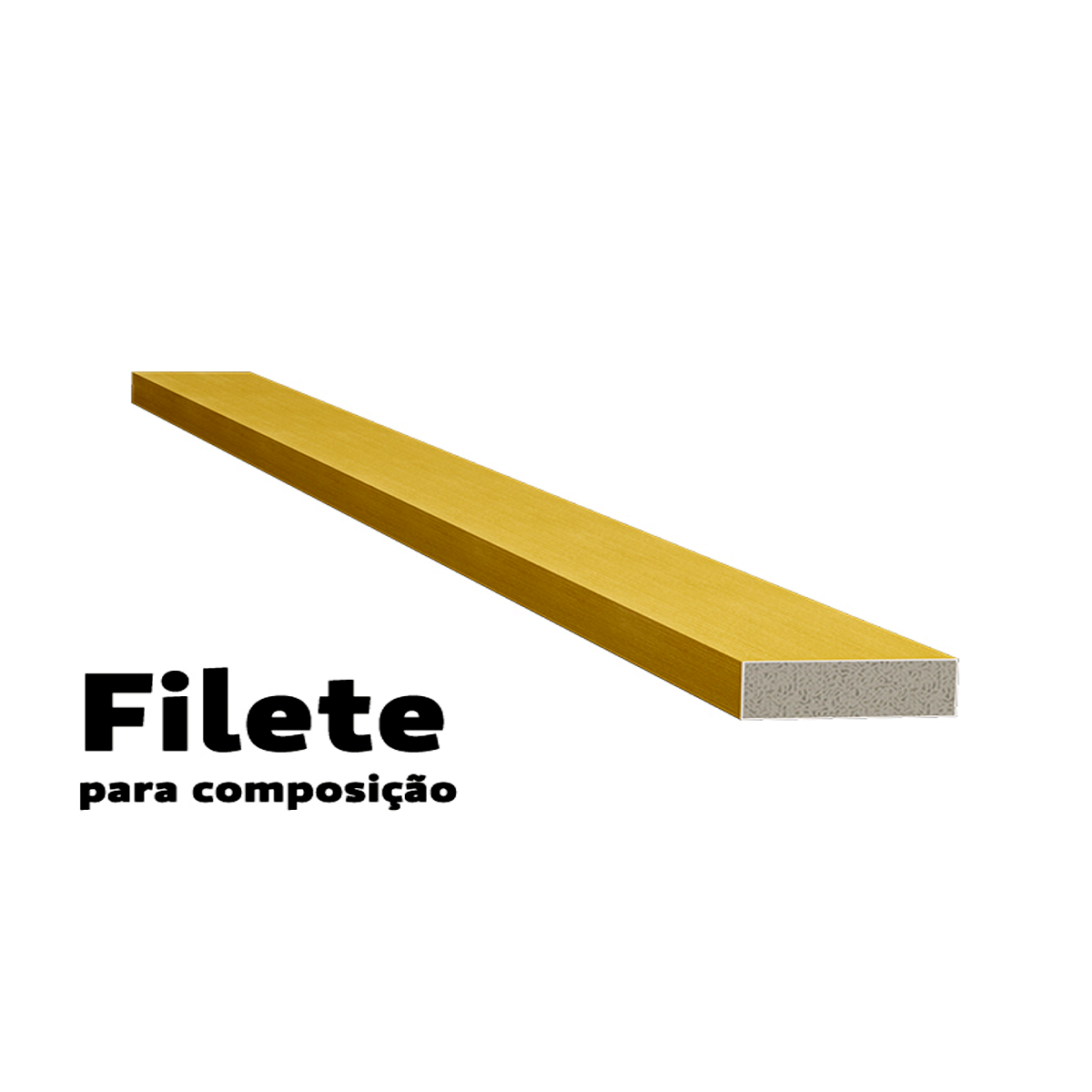 Filete Ouro Santa Luzia Multilinha 2,80mx23,5mmx8mm (02pç):ouro - 3