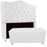 Conjunto Cabeceira King Atena C/ Báu Grécia 195 cm:Corino Branco - 1