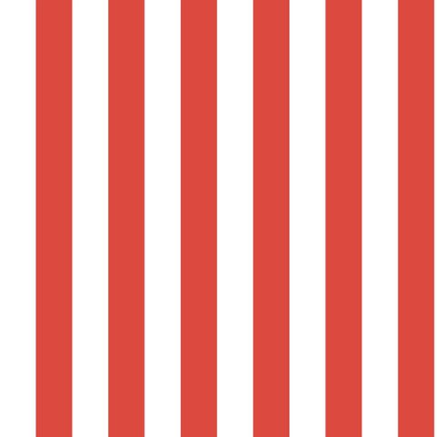 Papel de Parede Listrado Vermelho e Branco - 3,00x0,50m