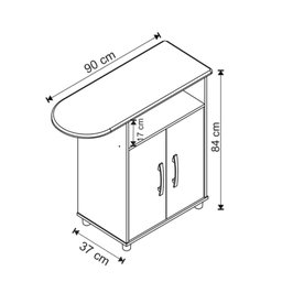 Balcão Tábua de Passar 2 Portas Nova Mobile Branco - 4