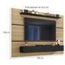 Painel Home Zanzini Arezzo Norton para TV de 60 polegadas 2 portas 1.80 metros – Freijo Preto Fosco - 3