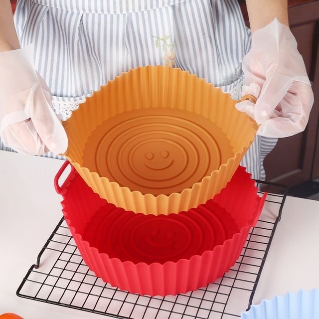 Forma de Silicone para Fritadeira Eletrica AirFryer 23CM:VERMELHO - 3