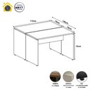Ver imagem 2 de Mesa Escritório 2 Lugares 1,10m X 1,40m Pés Painel F5 Office Cor:nogal com Preto