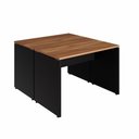 Ver imagem 3 de Mesa Escritório 2 Lugares 1,10m X 1,40m Pés Painel F5 Office Cor:nogal com Preto