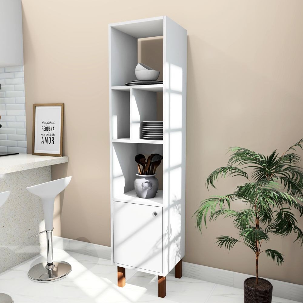 Estante Multiuso Livreiro 35cm 01 Porta Mlt2039-Br Estilare Branco