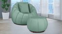 Ver imagem 1 de Kit Poltrona c/ Puff + Almofada Concha Veludo Acqua