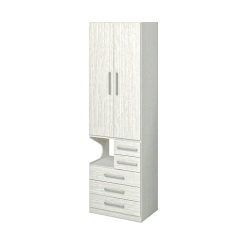 Guarda-roupa de 2 Portas com Mesa de Cabeceira 1224 Direito Carvalho Claro