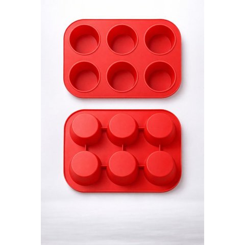 Forma Silicone 6 Cavidades Cupcake Muffin Bolo Fácil Desenformar Cozinha