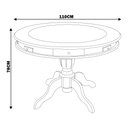 Ver imagem 4 de Mesa de Jogos Carteado 4 Lugares Bellagio com Gavetas e Tampo Reversível com Tecido Preto/verde G42