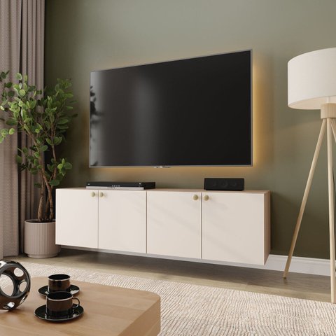 Rack para TV 140 cm Frame CabeCasa MadeiraOriginals Bege Arenas/Acácia