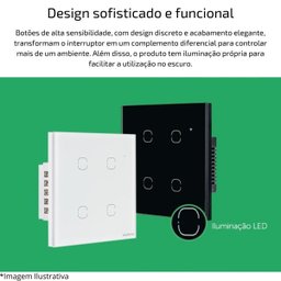 Interruptor Touch Smart Wi-fi Intelbras Ews 1004 Branco - 4