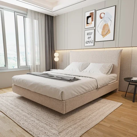 Cama King Boreal Flutuante CabeCasa MadeiraOriginals