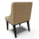 Ver imagem 4 de Kit 8 Cadeiras Estofadas Para Sala De Jantar Base Fixa De Madeira Preto Lia Suede Marrom Rt - Ibiza