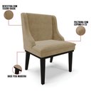Ver mais imagens de Kit 8 Cadeiras Estofadas Para Sala De Jantar Base Fixa De Madeira Preto Lia Suede Marrom Rt - Ibiza