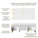 Ver imagem 3 de Rack com Painel Retrô com Espelho para TV até 65" Multimóveis Flórida FG3138 Branco/Preto