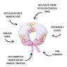 Almofada Amamentação Estampada Bebê Menina com Enchimento e Zíper - Ursinha Romântica - 3
