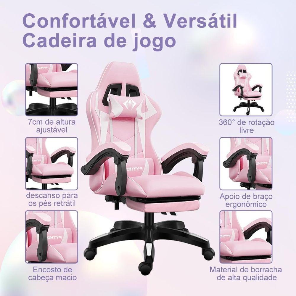 Cadeira Gamer Phyton Fly - Rosa - 2