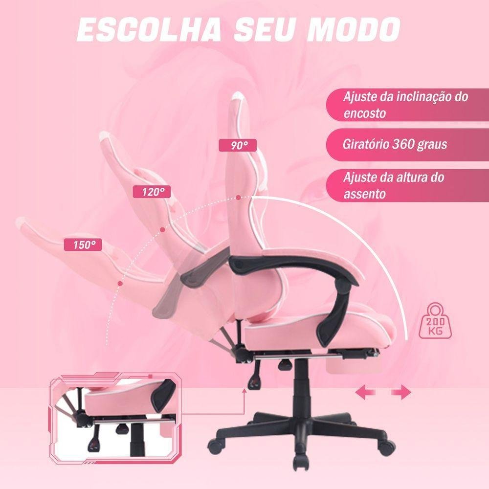 Cadeira Gamer Phyton Fly - Rosa - 4