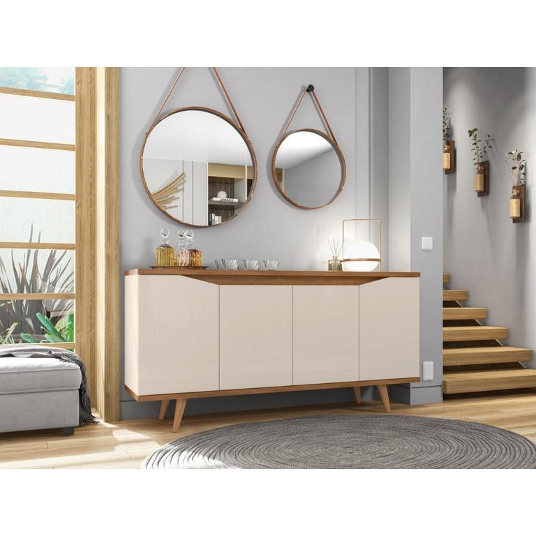 Buffet 4 Portas C/ Nichos Grace Off White/cedro Buffet 4 Portas C/ Nichos Grace Off White/cedro