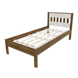 Cama de Solteiro para Colchão 88cm Cm8006 Tecno Mobili - Nogal/branco - 5