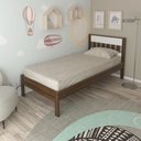Ver imagem 1 de Cama de Solteiro para Colchão 88cm Cm8006 Tecno Mobili - Nogal/branco