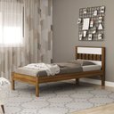 Ver imagem 3 de Cama de Solteiro para Colchão 88cm Cm8006 Tecno Mobili - Nogal/branco