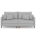 Ver imagem 5 de Sofá 3 Lugares Living 232cm Pé Madeira Zoe Boucle Cinza Z08 - Mpozenato