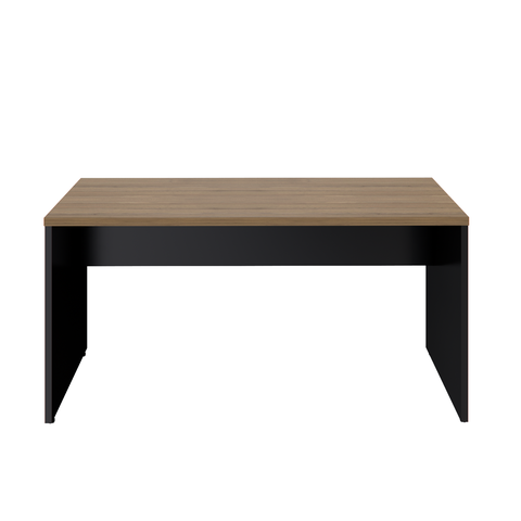 Mesa Reta Savoia 30mm 170x70cm Pé Painel Escritório Macadamia/preto