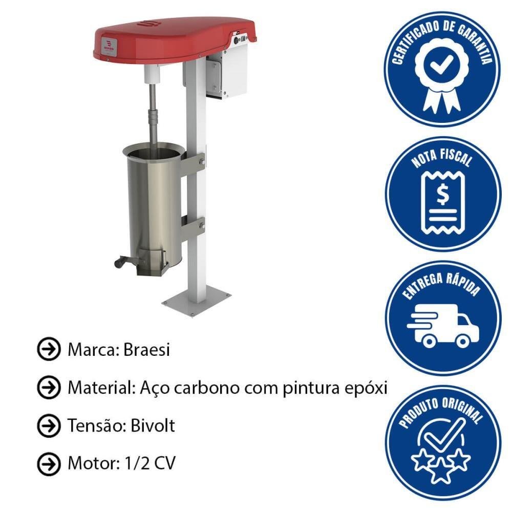 Despolpadeira Industrial de Frutas Braesi Des-10 G3 10l Bivolt 1/2cv 60hz Aço Inox 3 Peneiras - 2