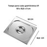 Kit 2 Tampas para Cuba Gastronômica Inox Gn 1-1 Buffet Hotel - 3