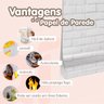 Papel de Parede 3d Auto Adesivo Geométrico Hexagono Luz Led Vermelha Decorativa Quarto Sala 3m - 8